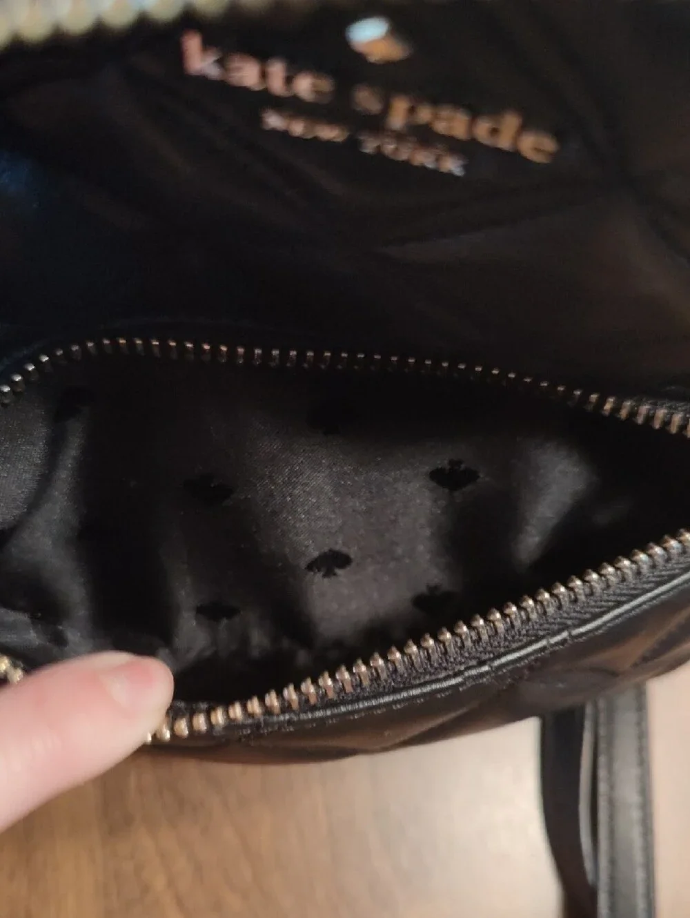 Kate Spade Black Quilted Mini Backpack with Gold Hardware